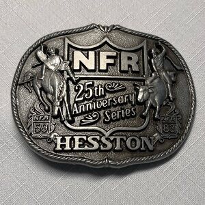 HESSTON NFR Silver Belt Buckle - 25th Anniversary Series. New